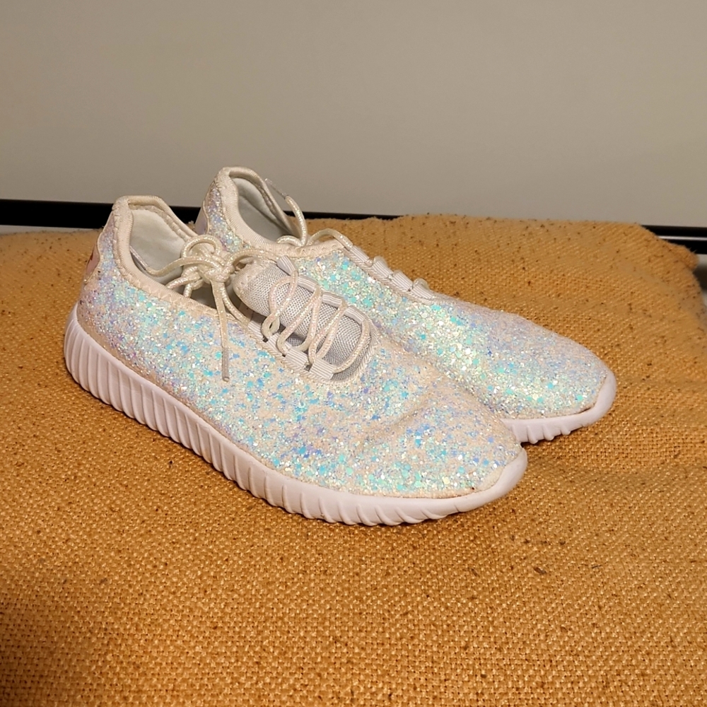 Silver sparkly shoes holographic